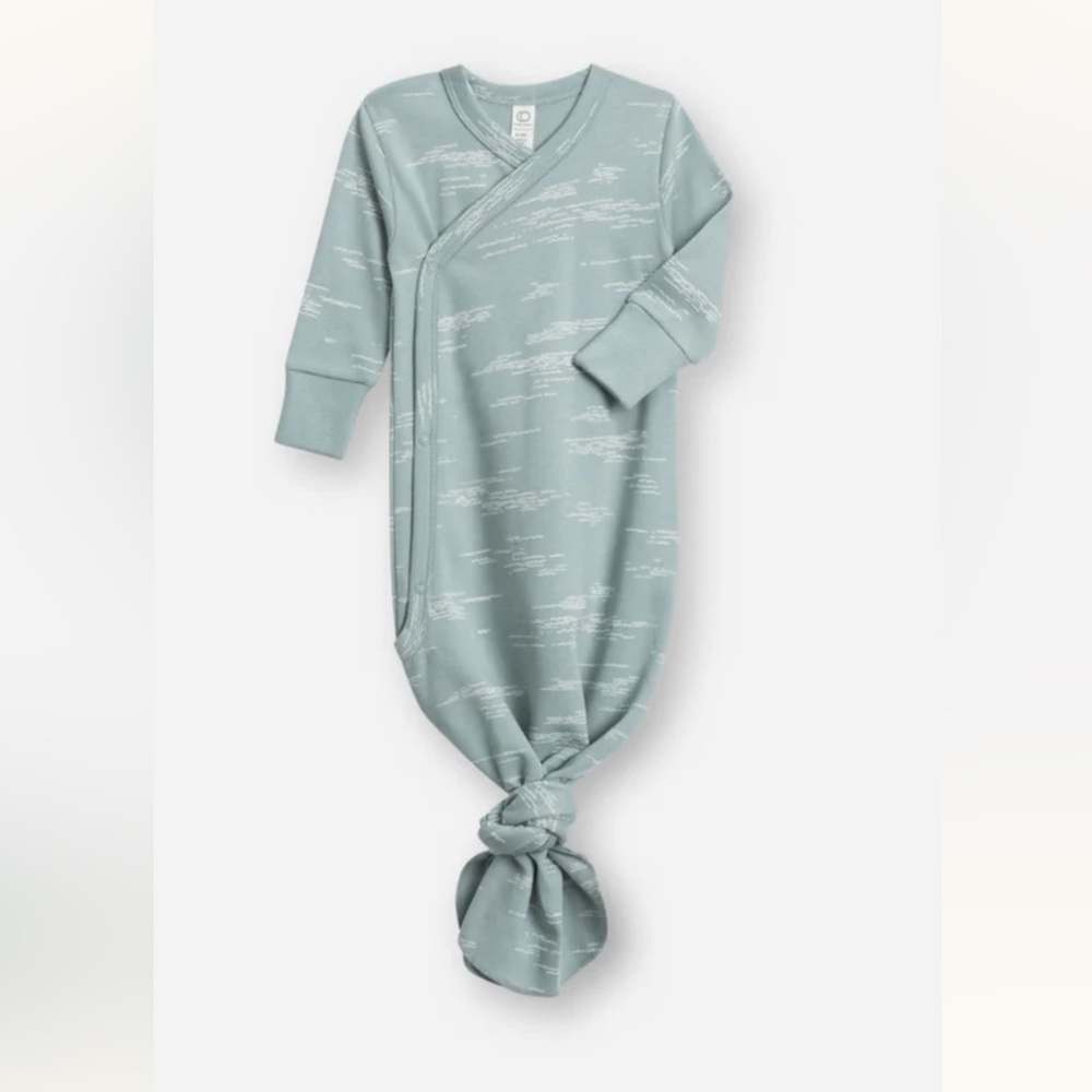 Colored Organics Indy Kimono Organic Newborn Gown - Waves / Ocean